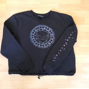Fifth Sun Crew Neck Black Astrology Constellation Alien 👽 Sweater Size M